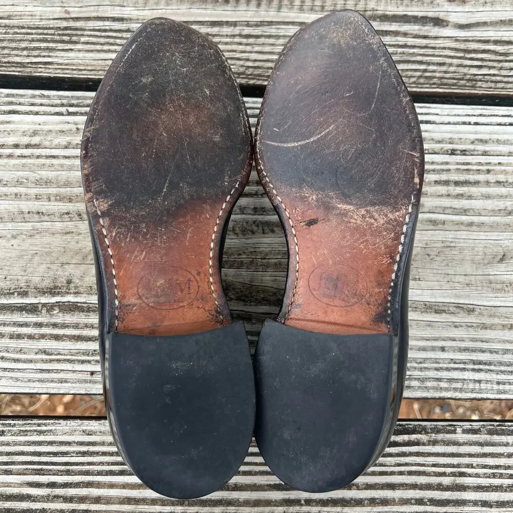 Vintage Johnston & Murphy Oxblood Plain Toe Oxford Shoes 8.5D Leather + Trees